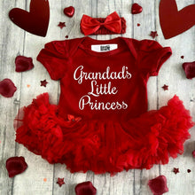 Load image into Gallery viewer, &#39;Grandad&#39;s Little Princess&#39; Baby Girl Tutu Romper With Matching Bow Headband

