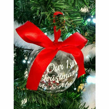 Load image into Gallery viewer, Personalised &#39;Our 1st Christmas as Mr &amp; Mrs&#39;  Wedding Gift Bauble
