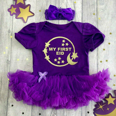 My First Eid Baby Girl Tutu Romper, Ramadan