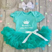 Load image into Gallery viewer, &#39;Mummy&#39;s Little Princess&#39; Baby Girl Tutu Romper With Matching Bow Headband
