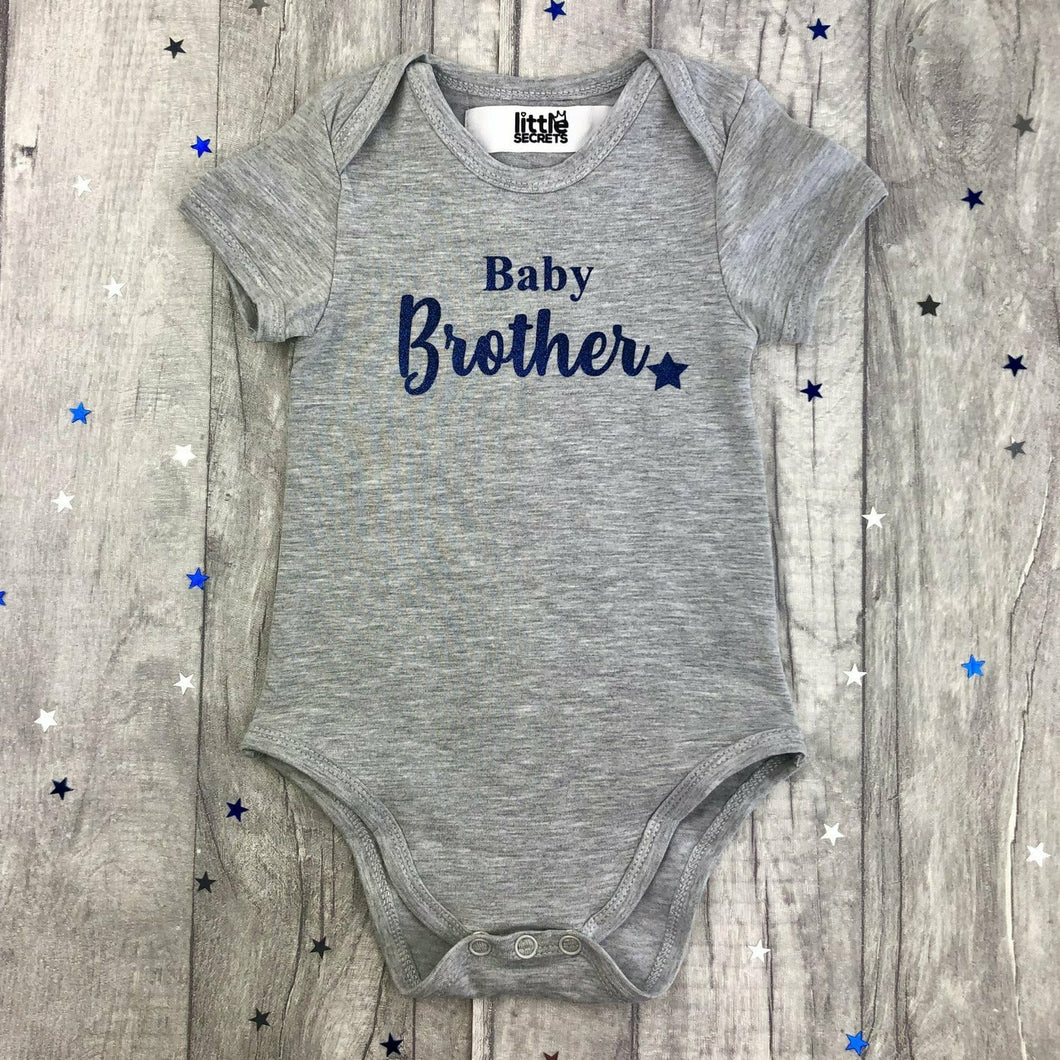 Baby Brother Star Baby Boy Short Sleeve Romper, New Born Outfit / Gift