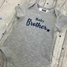 Load image into Gallery viewer, Baby Brother star Baby Boy Short Sleeve Romper, New Born Outfit / Gift
