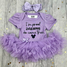 Load image into Gallery viewer, I&#39;m Proof Dreams Come True Baby Girl Disney Tutu Romper
