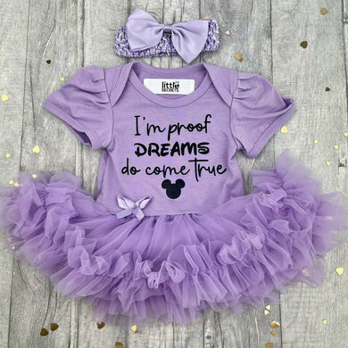 I'm Proof Dreams Come True Baby Girl Disney Tutu Romper