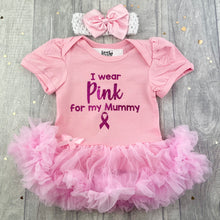 Load image into Gallery viewer, Personalised I Wear Pink For My... Tutu Romper with Matching Bow Headband, Breast Cancer Awareness
