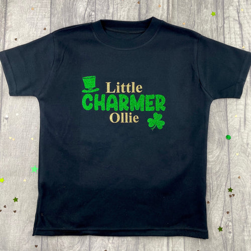 Boys St Patrick's Day T-shirt, Personalised Irish Little Charmer Top