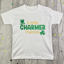 Load image into Gallery viewer, Boys St Patrick&#39;s Day T-shirt, Personalised Irish Little Charmer Top
