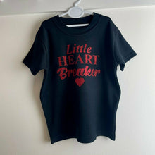 Load image into Gallery viewer, Boy&#39;s Little Heart Breaker Valentines Day T-Shirt, With Red Glitter Text
