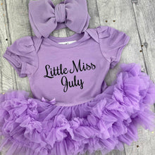 Load image into Gallery viewer, Little Miss July Tutu Romper &amp; Oversized Bow Headband
