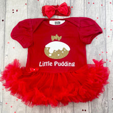 Load image into Gallery viewer, Little Pudding Baby Girl Tutu Romper With Headband, Newborn Christmas Outfit - Little Secrets Clothing
