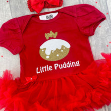 Load image into Gallery viewer, Little Pudding Baby Girl Tutu Romper With Headband, Newborn Christmas Outfit - Little Secrets Clothing
