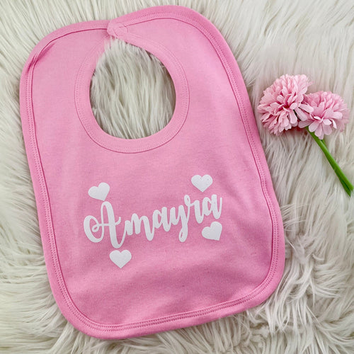 Personalised Pink or Blue Baby/toddler Bibs