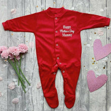 Load image into Gallery viewer, &#39;Happy Mother&#39;s Day Mummy&#39; Baby Girls or Boys Sleep Suit
