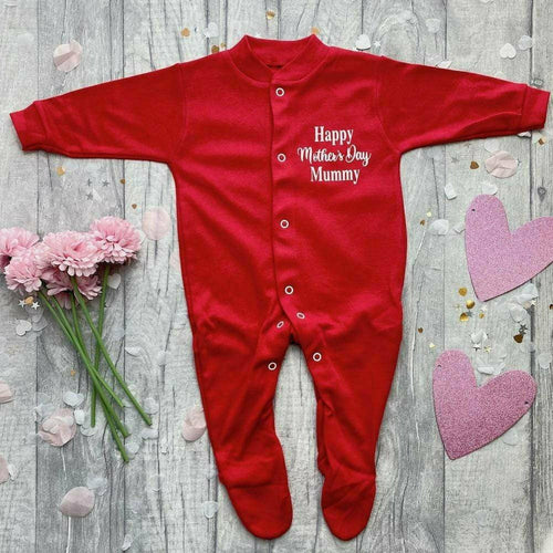 'Happy Mother's Day Mummy' Baby Girls or Boys Sleep Suit