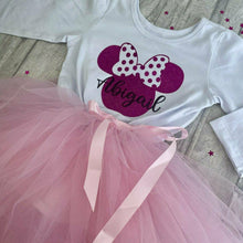 Load image into Gallery viewer, Personalised Minnie Mouse, Girls Disney Pink Tutu Dress
