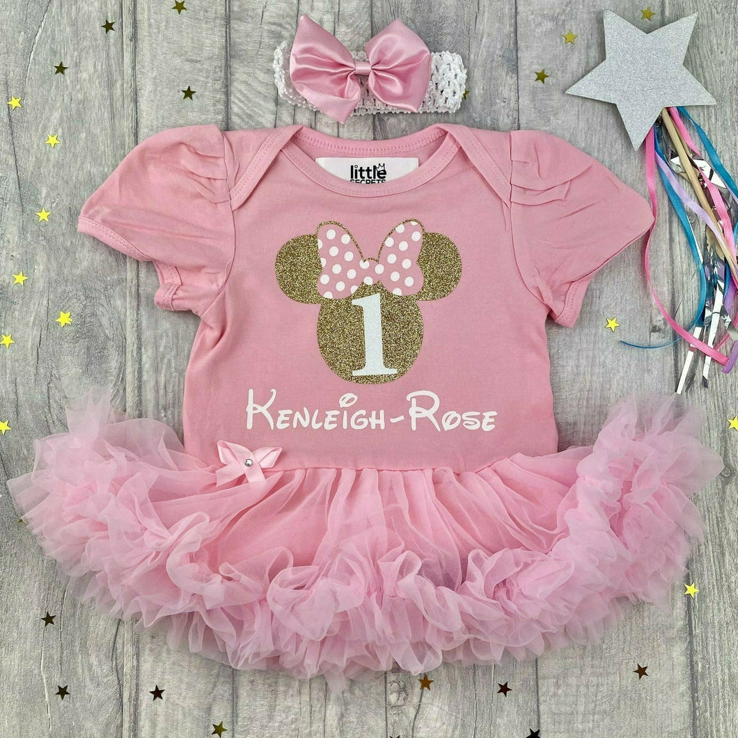 Personalised Pink Minnie Mouse Tutu Romper