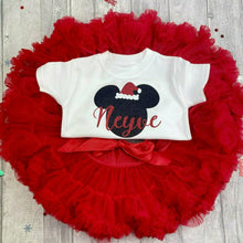 Load image into Gallery viewer, Girls Personalised Minnie Mouse Red Christmas Outfit
