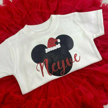 Load image into Gallery viewer, Girls Personalised Minnie Mouse Red Christmas Outfit
