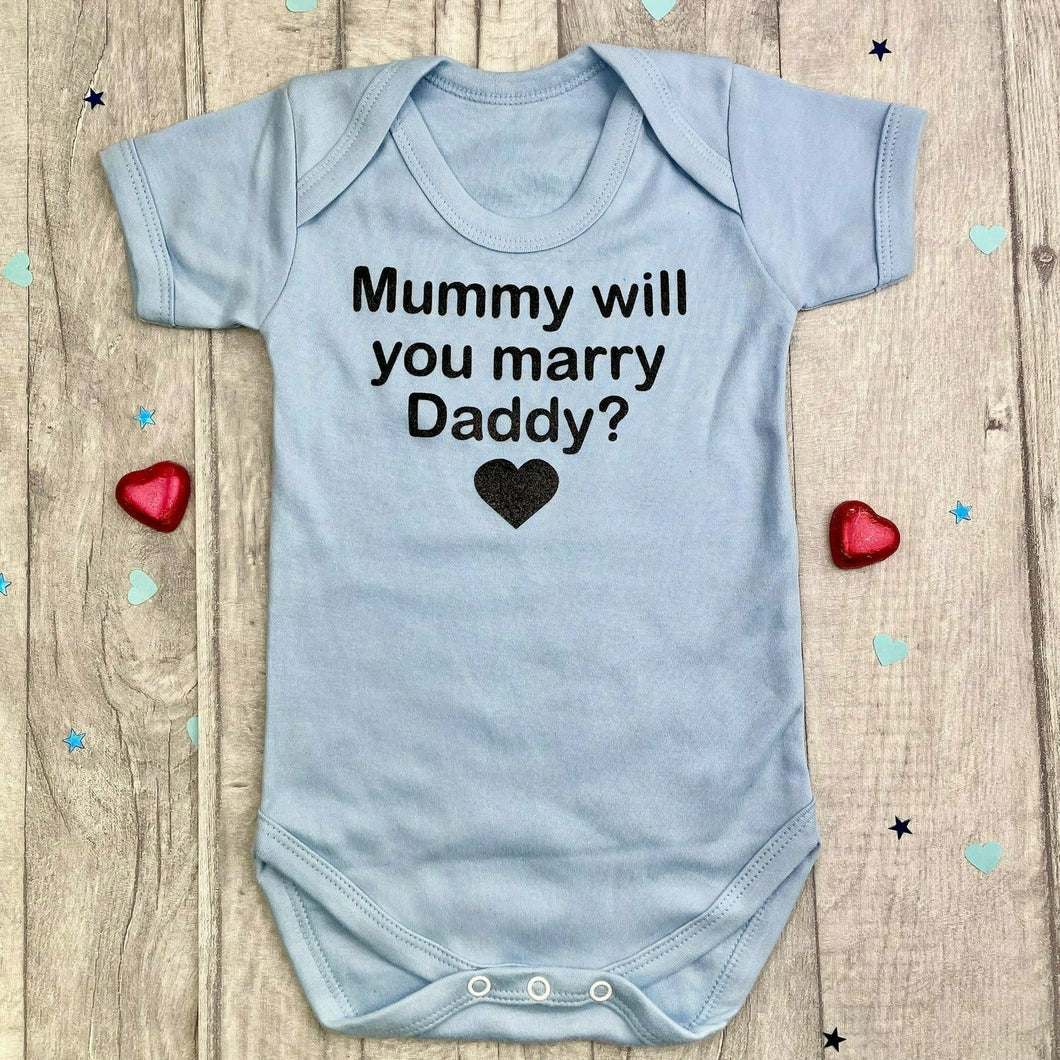 'Mummy Will You Marry Daddy?' Wedding, Engagement, Short Sleeve Romper