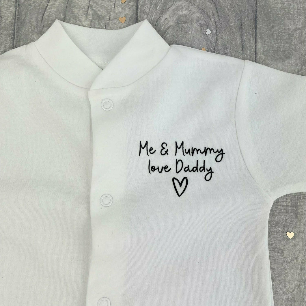 Me & Mummy Love Daddy Newborn Baby Sleepsuit - Little Secrets Clothing