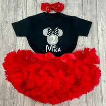 Load image into Gallery viewer, Birthday Girls Personalised Minnie Mouse Outfit Set
