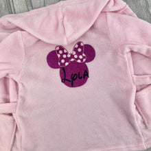 Load image into Gallery viewer, Baby Girls Personalised Disney Minnie Mouse Dressing Gown, Light Pink Robe
