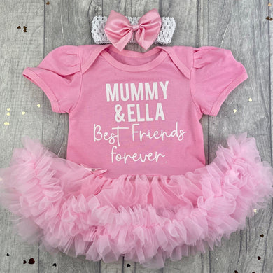 Mummy & Baby Girl Best Friends Forever Personalised Tutu Romper With Headband