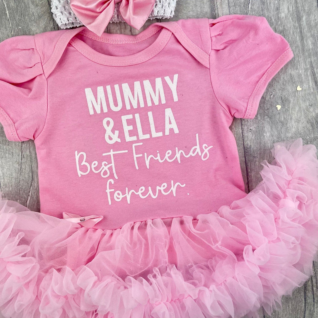 Mummy & Baby Girl Best Friends Forever Personalised Tutu Romper With Headband