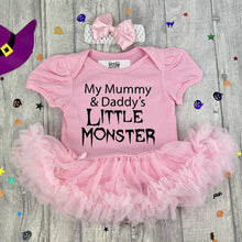 Load image into Gallery viewer, My Mummy &amp; Daddy&#39;s Little Monster White Tutu Romper - Little Secrets Clothing
