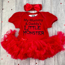 Load image into Gallery viewer, My Mummy &amp; Daddy&#39;s Little Monster Baby Girl Tutu Romper With Headband, Halloween
