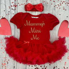 Load image into Gallery viewer, &#39;Mummy&#39;s Mini Me&#39; Baby Girl Tutu Romper With Matching Bow Headband
