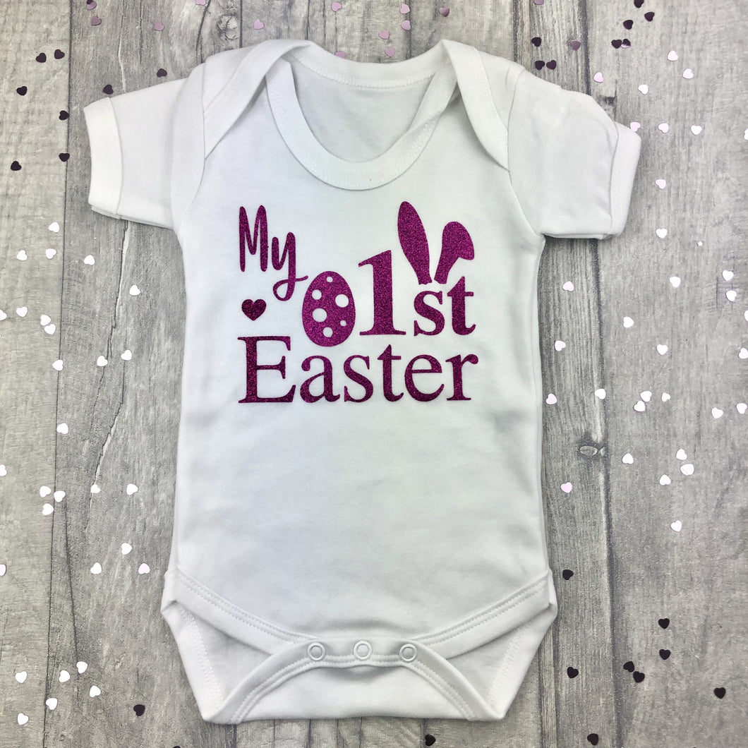 Newborn Baby 1st Easter Romper White Vest