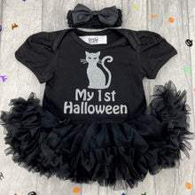 Load image into Gallery viewer, My 1st Halloween Cat Outfit, Baby Girl Fancy Dress Tutu Romper
