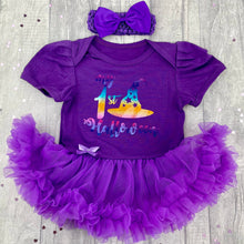 Load image into Gallery viewer, Baby Girl 1st Halloween Witch Hat Tutu Romper With Matching Bow Headband
