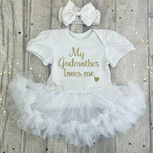 Load image into Gallery viewer, My Godmother Loves Me Baby Girl Tutu Romper
