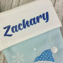 Load image into Gallery viewer, Personalised Baby Girl &amp; Boy Christmas Stocking, Christmas Teddy Bear
