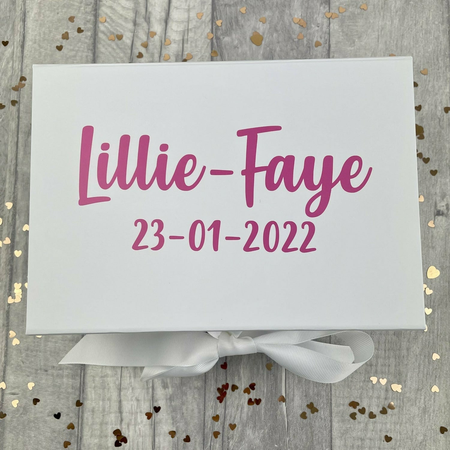 Personalised Newborn Baby Keepsake Gift Box, Name & Date of Birth, Bab ...