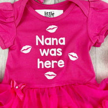 Load image into Gallery viewer, &#39;Nana Was Here&#39; Baby Girl Tutu Romper With Matching Bow Headband
