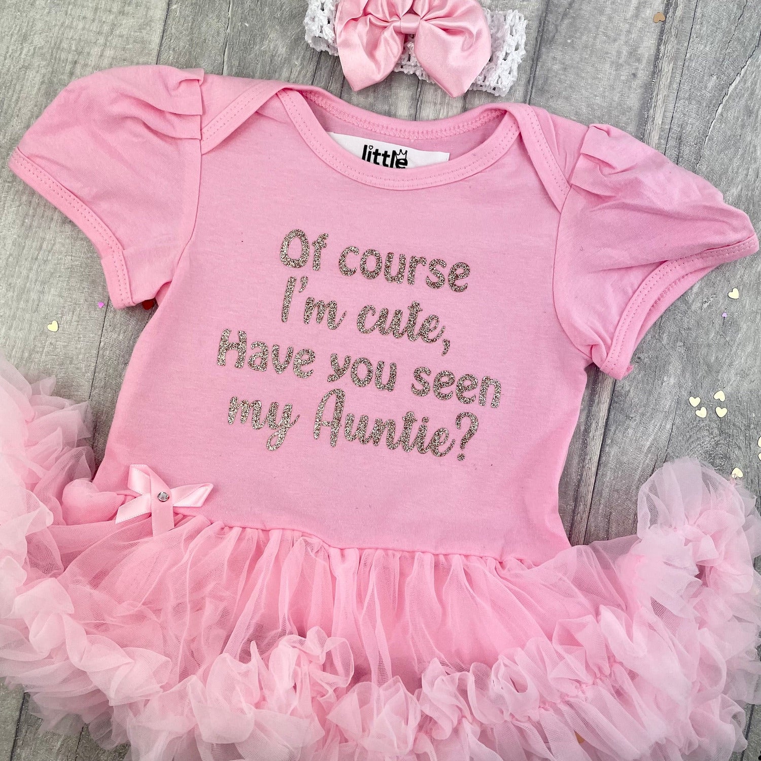Funny Auntie Baby Girl Tutu Romper With Headband, Of Course I'm Have You Seen My Auntie?