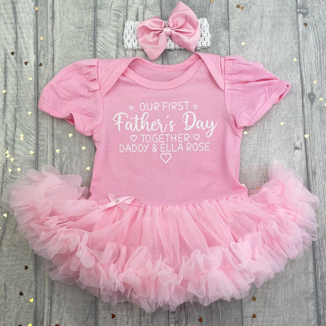 Personalised First Father's Day Baby Girl Tutu Romper