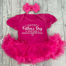 Load image into Gallery viewer, Personalised First Father&#39;s Day Baby Girl Tutu Romper

