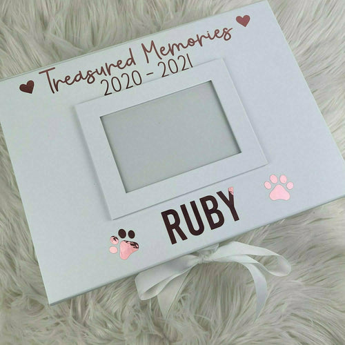 Personalised Treasured Memories Dog / Pet Photo Keepsake Memory Box