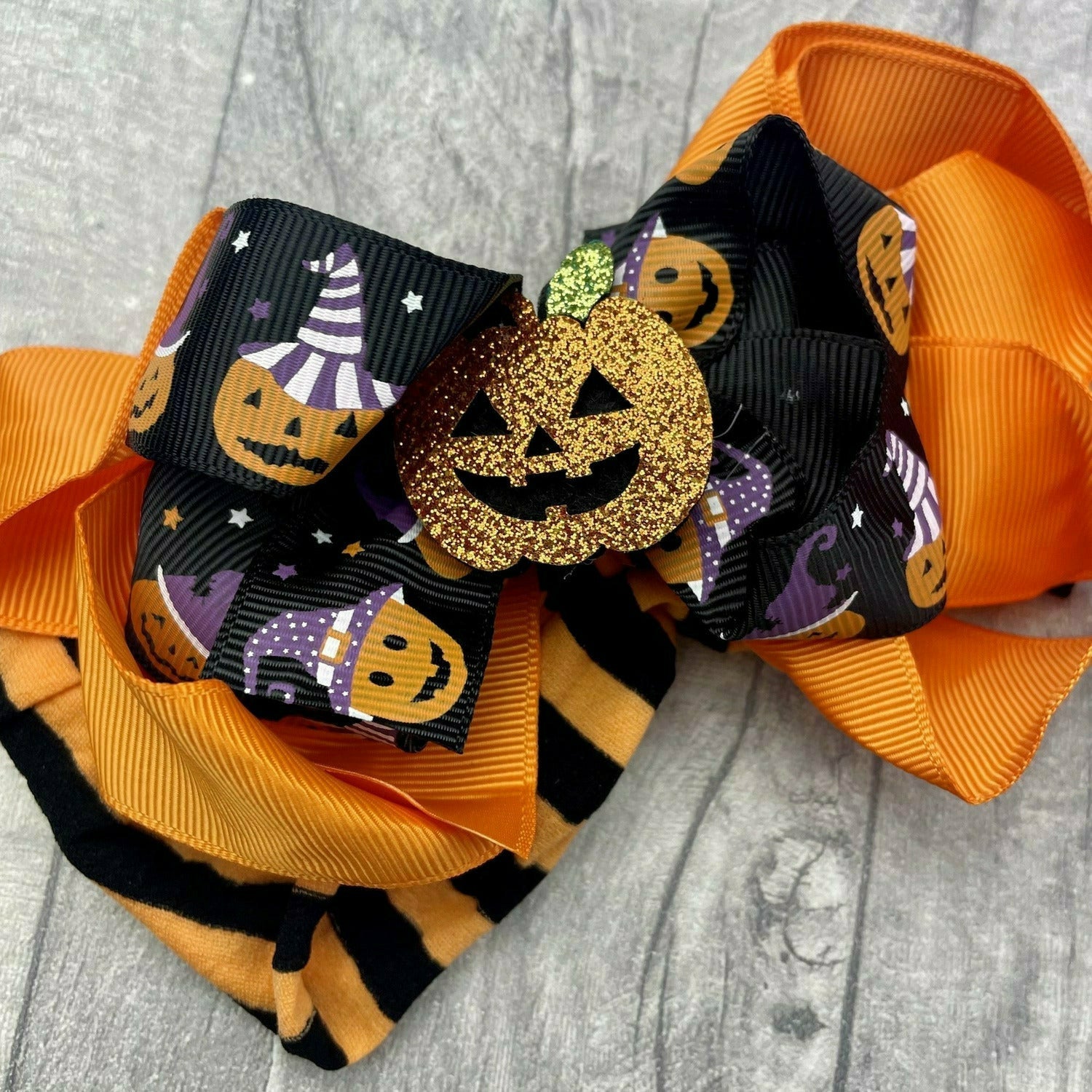 Baby Girl Newborn and Toddler Halloween Pumpkin Bow Headband