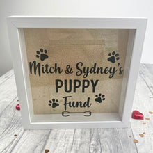 Load image into Gallery viewer, Personalised Family / Couple Puppy Dog Pet Saving Fund Money Box
