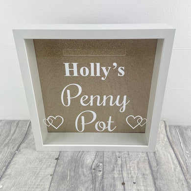 Personalised Penny Pot Saving Fund, Money Box