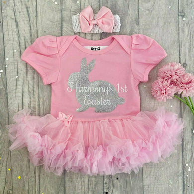 Baby Girl Personalised 1st Easter Pink Tutu Romper