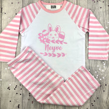 Load image into Gallery viewer, Girls Personalised Easter Bunny Pink Pyjamas - Little Secrets Clothing
