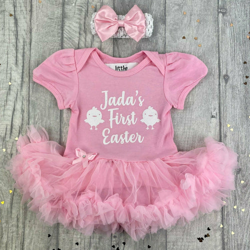 Baby Girl Personalised First Easter Tutu Romper