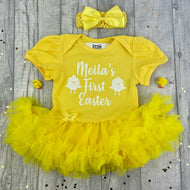 Baby Girl Personalised First Easter Tutu Romper