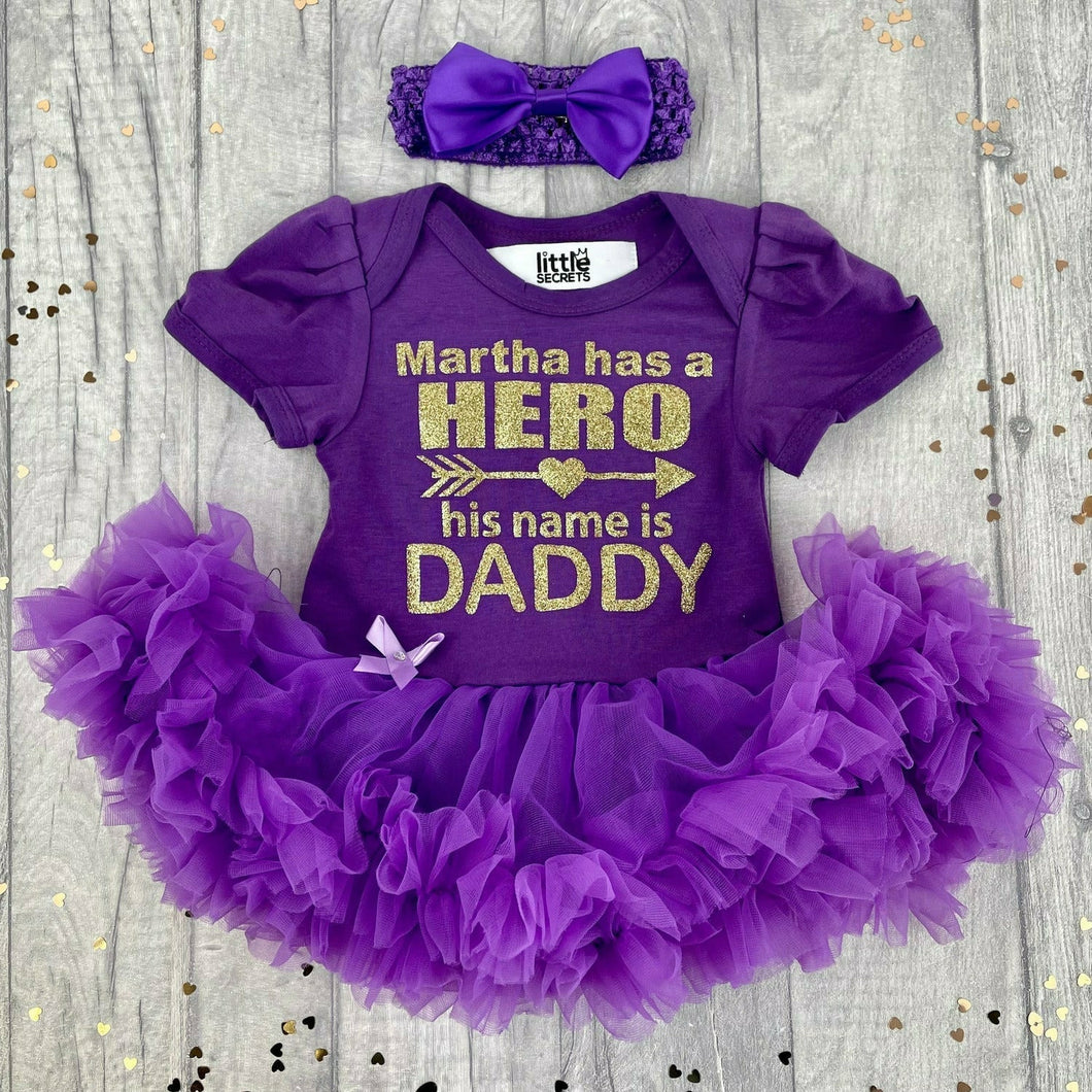 Personalised Daddy Hero Tutu Romper - Little Secrets Clothing